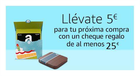 Llévate 5€ para tu próximo pedido al comprar 25€ en Cheques regalo Llévate 5€ para tu próximo pedido al comprar 25€ en Cheques regalo