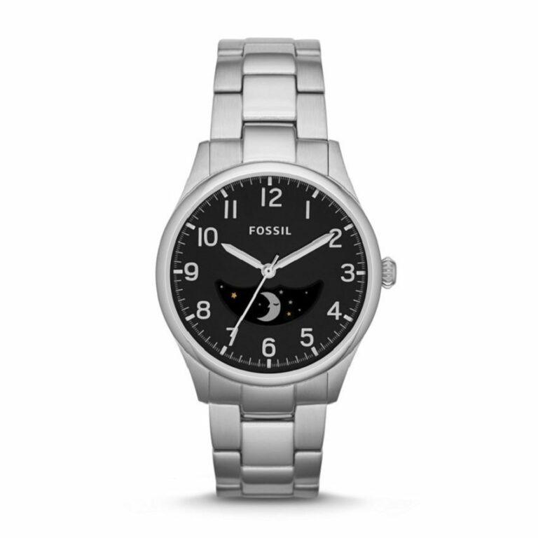 Reloj Fossil Agent Moonphase FS4848 para Hombre-Plateado con Negro