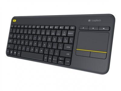 Logitech K400 Plus - Teclado inalámbrico con TouchPad (QWERTY Español) color negro