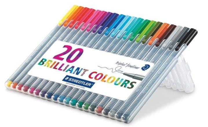 Staedtler 334SB20 - Estuche de 20 rotuladores Triplus Fineliner, colores surtidos