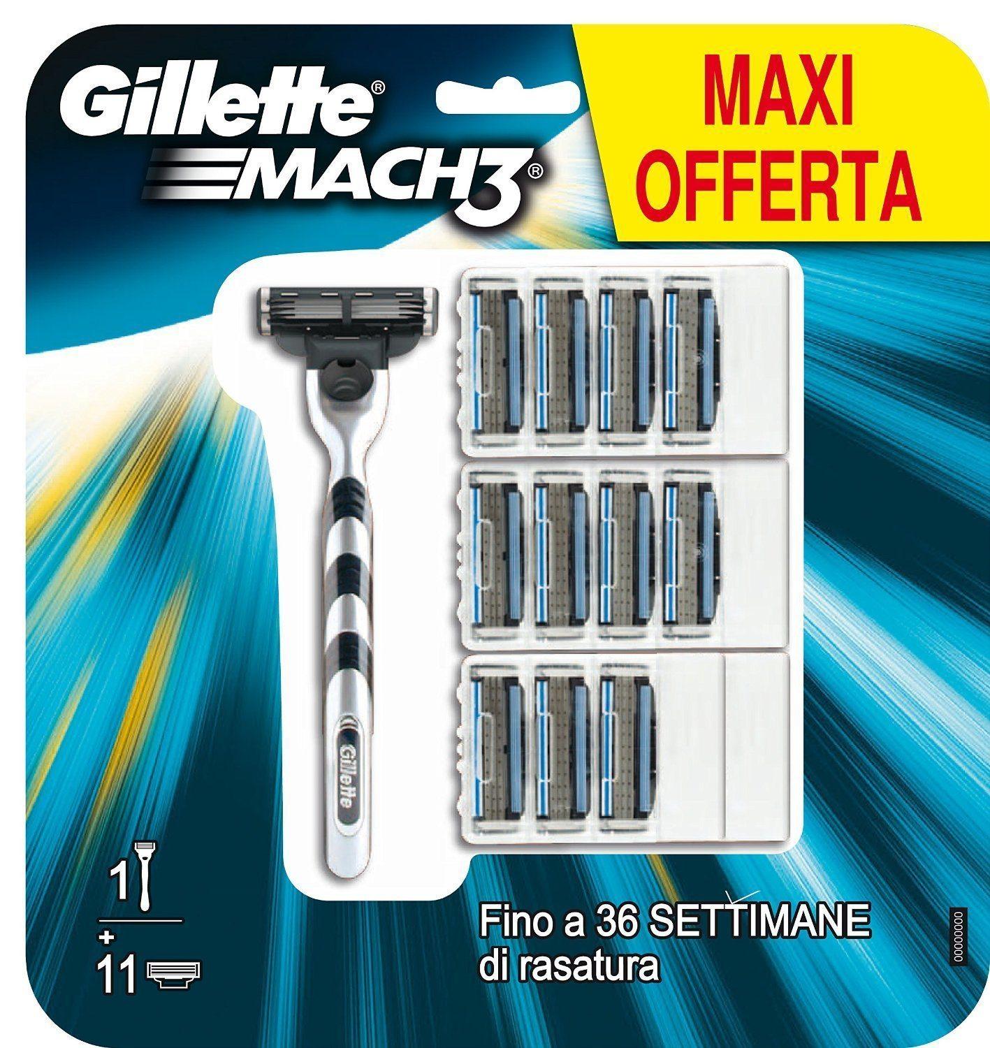 Gillette Mach3 - Maquinilla de afeitar para hombre (incluye 12 hojas)