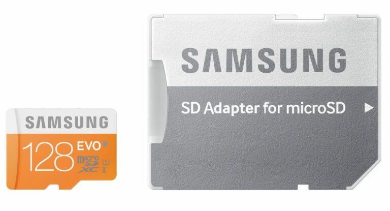 Tarjeta MicroSD de 128Gb Samsung EVO con Adaptador a SD por tan sólo