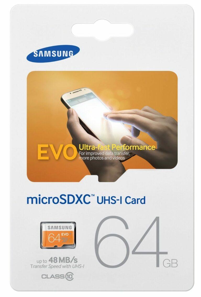 Samsung Evo MB-MP64D/EU – Tarjeta de memoria Micro SDXC de 64 GB (UHS-I, Grade 1, Clase 10)