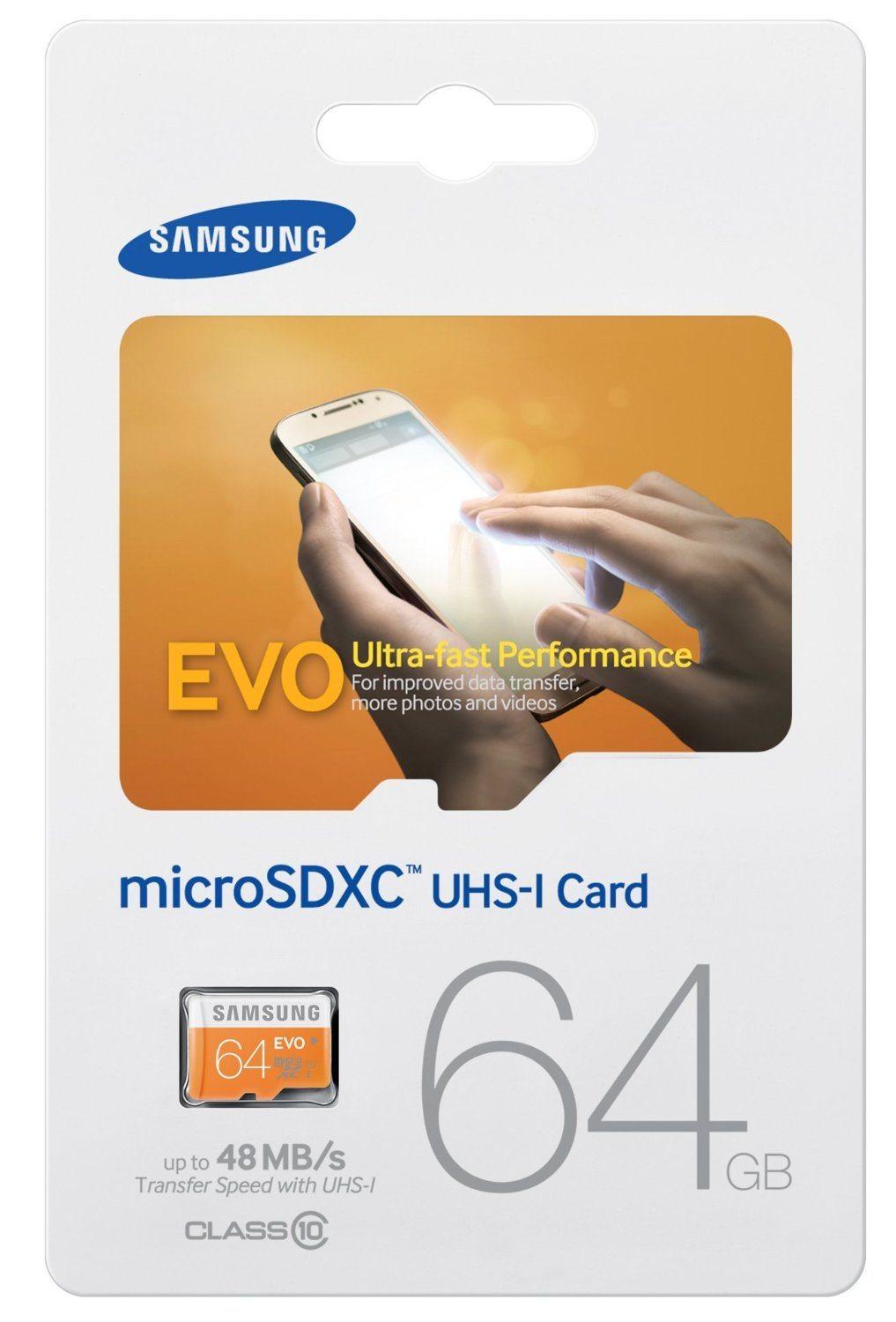 Samsung Evo MB-MP64D/EU - Tarjeta de memoria Micro SDXC de 64 GB (UHS-I, Grade 1, Clase 10)