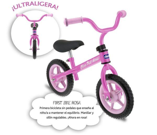 Chicco First Bike - Bicicleta sin pedales rosa