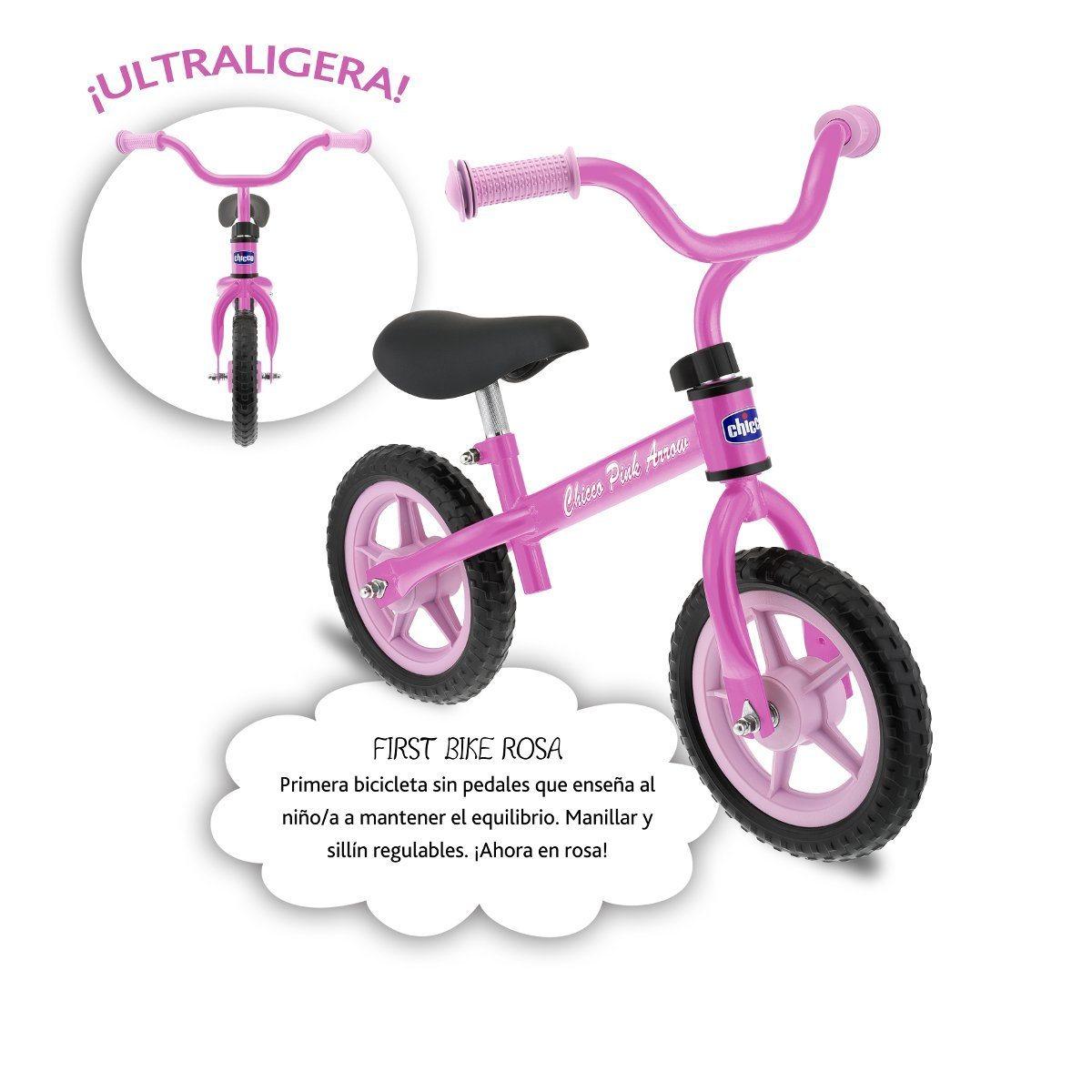 Chicco First Bike - Bicicleta sin pedales rosa