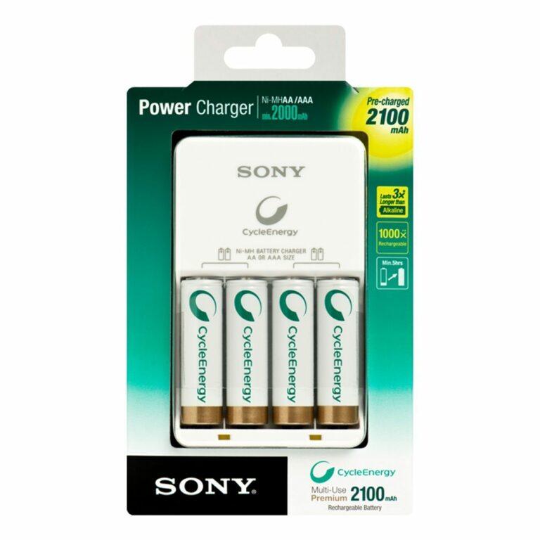 Cargador de pilas recargables Sony BCG-34HH4KN con 4 pilas Cycle Blue AA, 2.000 mAH por sólo