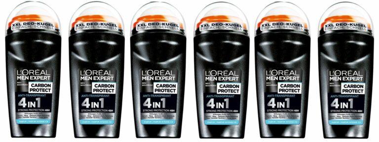 Pack de 6 desodorante Roll-on y Aerosol L’Oreal Men Expert Carbon Protect Intense 4 en 1 desde