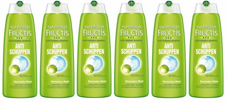 Pack de 6 botes de champú anticaspa Garnier Fructis de 250ml por sólo