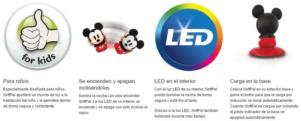 Philips Disney SoftPal Mickey - Lámpara de mesa chollo oferta ganga caracteristicas