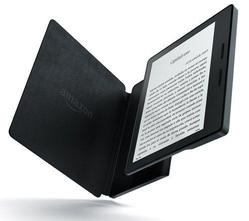 Nuevo Kindle Oasis con funda de carga de cuero negra