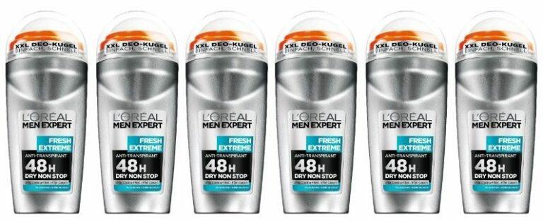 Pack de 6 desodorantes L’Oréal Men Expert Desodorante Roll-On Fresh Extreme de 50ml