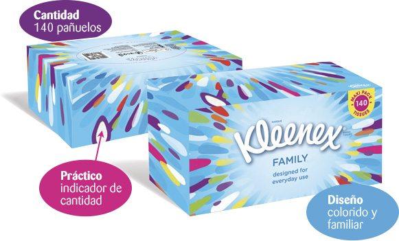 Kleenex - Family - Caja de 140 pañuelos, (paquete de 5)