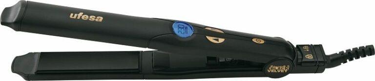 Plancha de pelo Ufesa Black Velvet PP5150 con revestimiento cerámico y tecnología Iónic