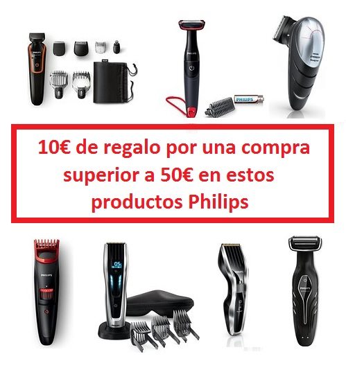 10€ de regalo por una compra superior a 50€ en estos productos Philips