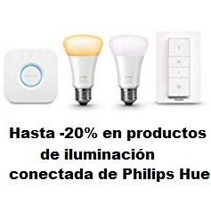 Hasta -20% en productos de iluminación conectada de Philips Hue