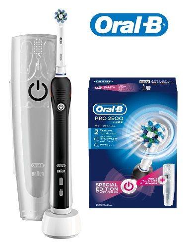 Oral-B PRO 2500 CrossAction - Cepillo eléctrico recargable, pack regalo edición Black