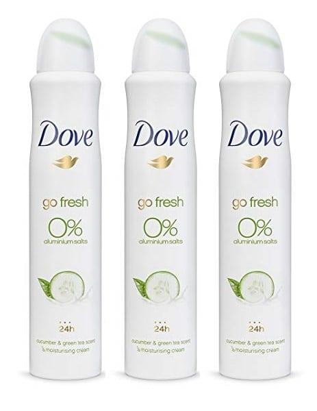 Pack de 3 desodorantes Dove Go Fresh pepino