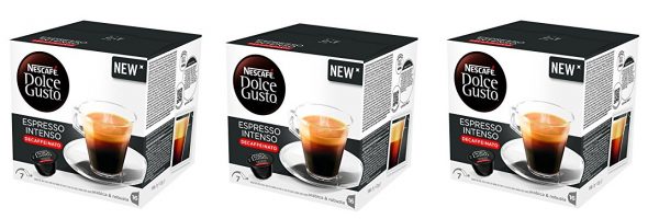 Nescafé Dolce Gusto - Espresso Intenso Descafeinado - 3 Paquetes de 16 Cápsulas