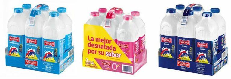 Pack de 6 x 1200 ml Leche Pascual Semidesnatada, Desnata o Entera a partir de