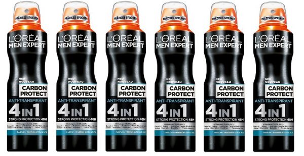 6x Men Expert Carbon aerosol Protect 4 en 1