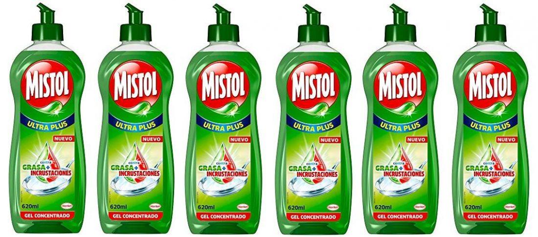 Pack de 6 MISTOL Lavavajillas Mano concentrado Ultra Plus 650 ml