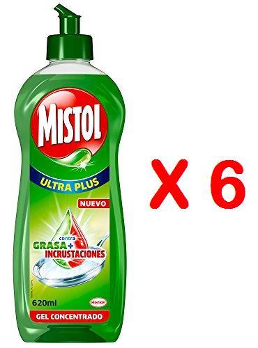 Pack de 6 MISTOL Lavavajillas Mano concentrado Ultra Plus 650 ml