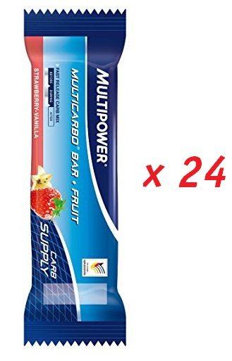 Pack de 24 barritas energéticas Multipower Multi Carbo Fruit Bar fresa vainilla