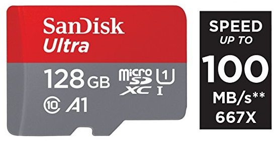 Tarjeta de memoria SanDisk Ultra Android microSDXC UHS-I de 128 GB con adaptador SD