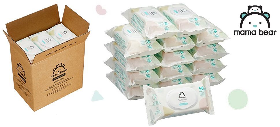 Pack Toallitas húmedas Mama Bear Sensitive para bebé - 15 Paquetes (840 toallitas)