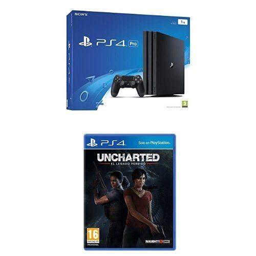 PlayStation 4 Pro (PS4) - Consola, Color Negro + Uncharted: El Legado Perdido