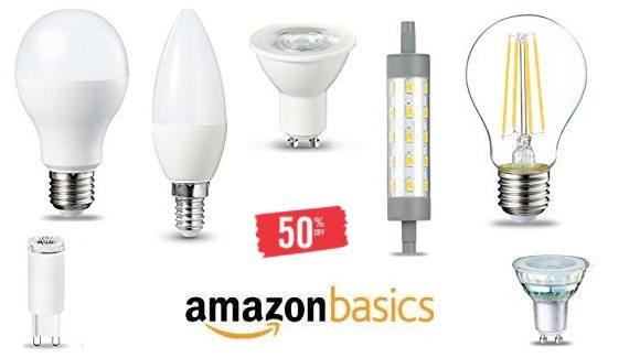 Hasta un 50% de descuento en bombillas LED de AmazonBasics