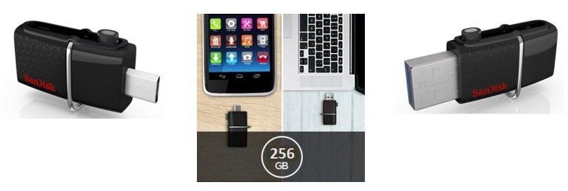 Memoria flash USB SanDisk Ultra Dual de 256 GB con USB 3.0 y hasta 150 MB/s