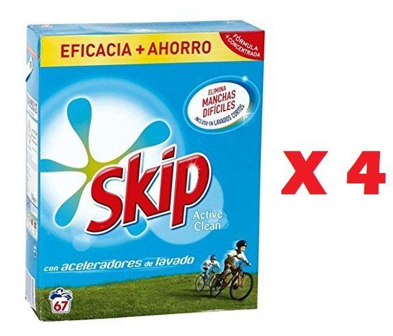 Pack de 4 Detergente Skip Active Clean en polvo