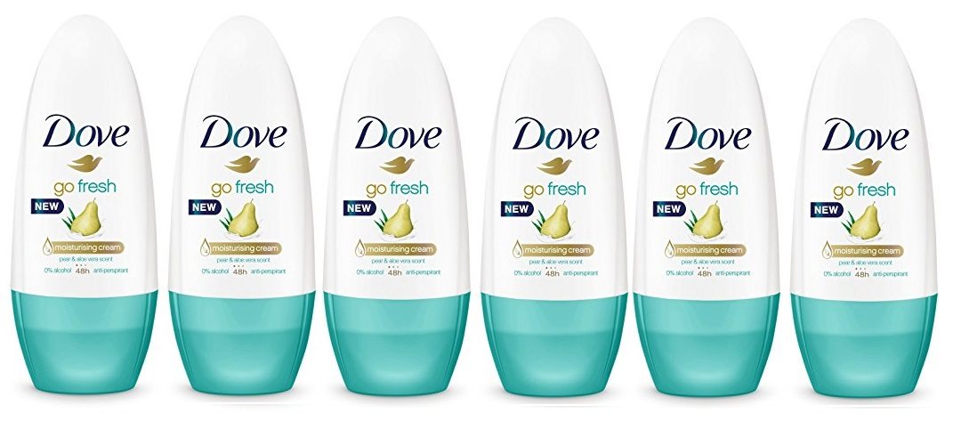 Pack de 6 Desodorantes Dove Go Fresh Peras Roll On
