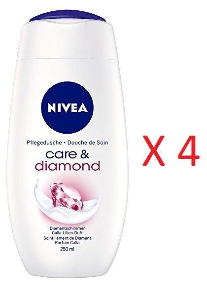 ¡Pack de 4! Gel de ducha NIVEA Care & Diamond