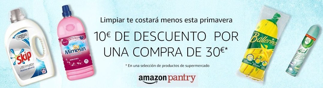 Amazon Pantry! 10€ de descuento por una compra de 30€ en Supermercado