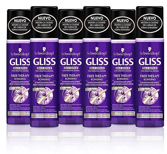 Pack de 6 GLISS acondicionador express fiber therapy sin aclarado spray 200 ml