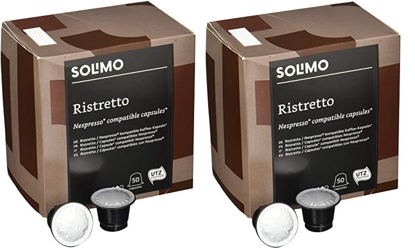 100 Cápsulas compatibles con Nespresso Solimo Ristretto