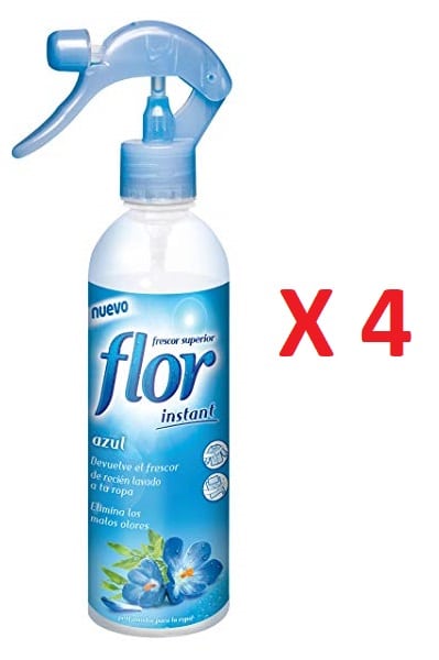 Pack de 4 Perfumador de ropa FLOR Instant Azul en Spray