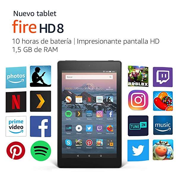 Nueva Tablet Amazon Fire HD 8! Pantalla HD de 8″ procesador Quad-Core y 16 GB de almacenamiento interno