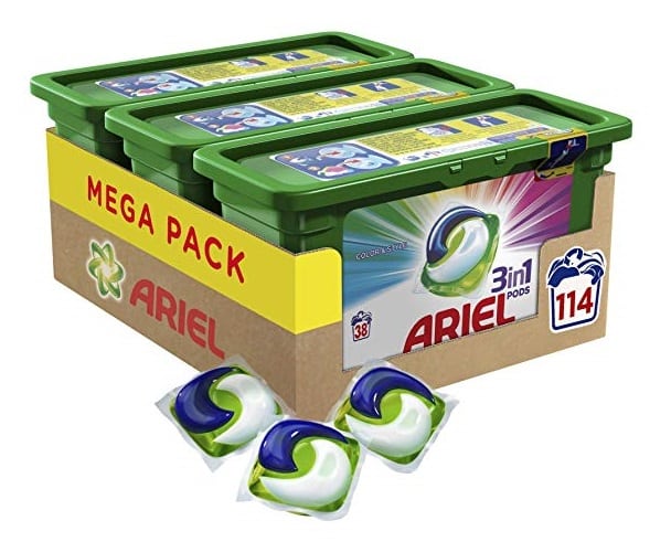 Pack de 3 cajas Ariel 3en1 PODS detergente en cápsulas para 114 lavados 