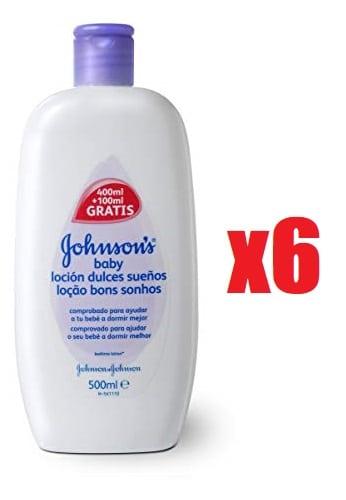 Pack de 6 Crema hidratante Johnson's Baby Dulces Sueños de 500ml