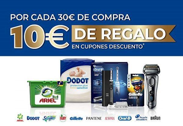 Cupones descuento Amaozn 10€ de REGALO por cada 30€ de compra en una selección de productos en Amazon