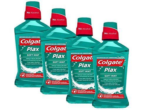 Pack de 4 COLGATE enjuague bucal Plax suave verde menta