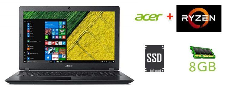 Cyber Monday! Portátil Acer Aspire 3 A315-41-R8ZC con Ryzen 5 + 8GB + 256gb SSD