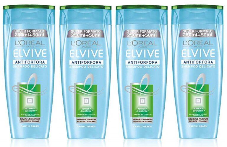 Pack de 4 Champús Anticaspa L’Óreal Paris Elvive para cabellos grasos de 300ml