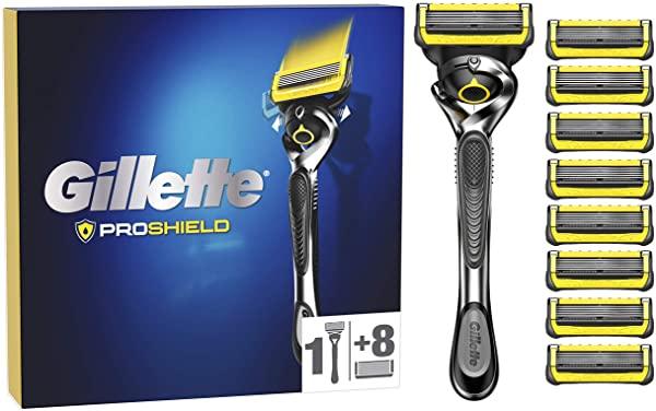 Gillette ProShield Maquinilla de Afeitar Hombre con Tecnología FlexBall + 9 Cuchillas de Recambio