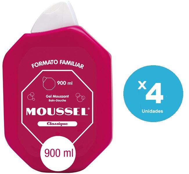 Pack de 4 Moussel Gel de Ducha Clasico de 900ml