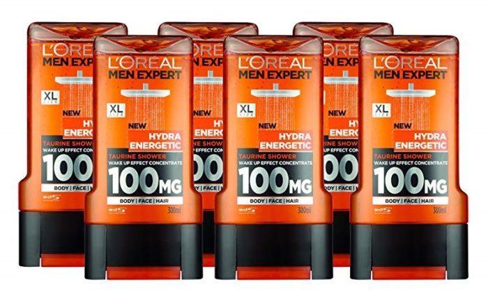 Pack de 6 L'Oreal Men Expert Hydra Energetic Gel de ducha Taurina